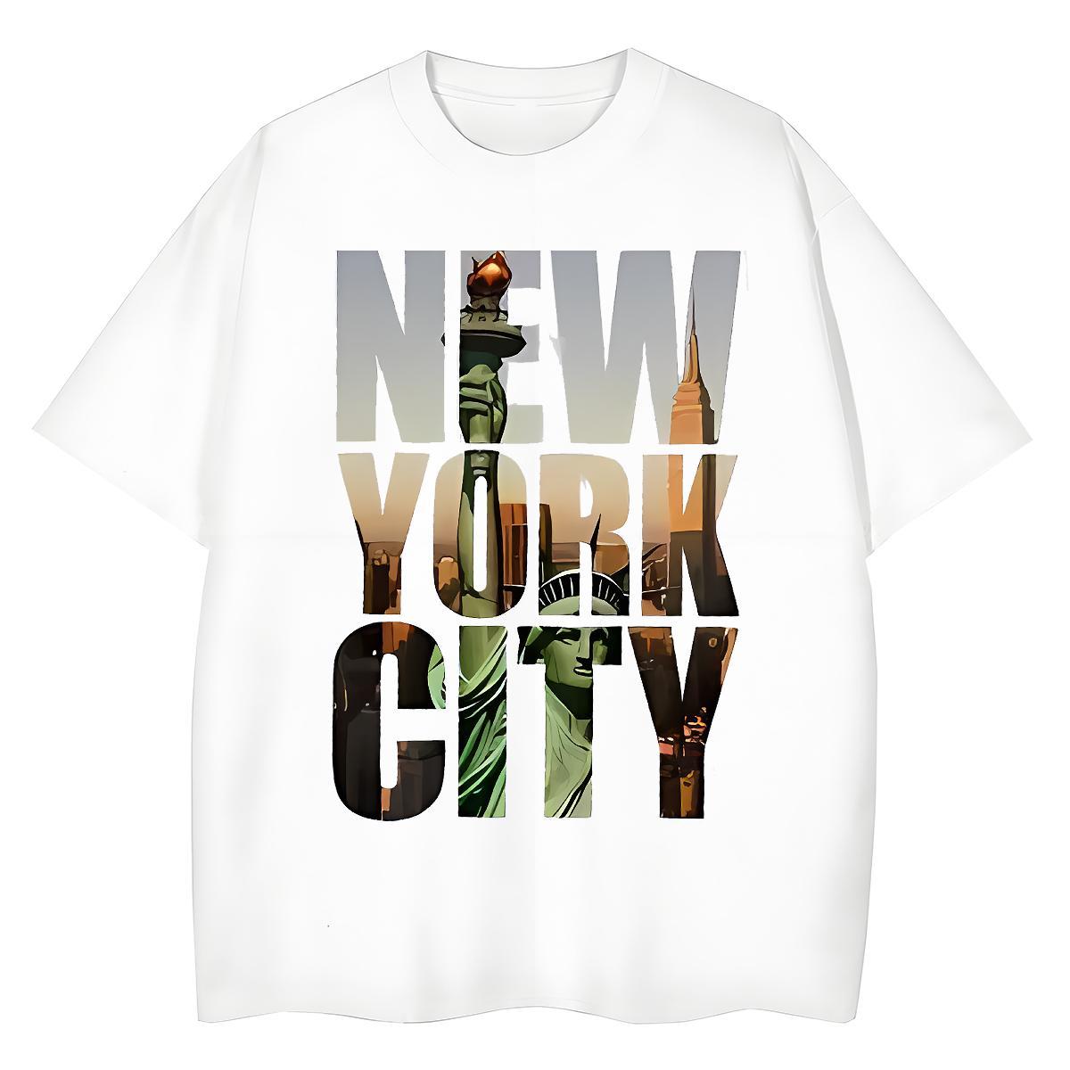 Nice Woman Tshirt 230g Cotton New York Casual Sport Womens T Shirts Breathable Crew Neck DIY Anime Printed Wear