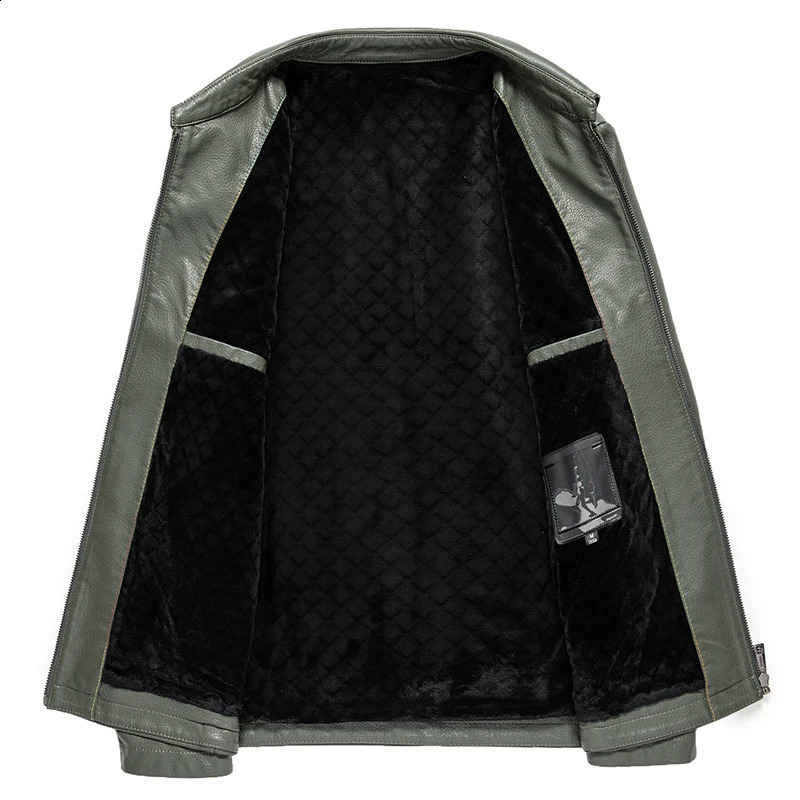 YN-2260 Genuine Leather Jacket Mens Lapel Autumn and Winter Thin Thick Velvet Thick Natural Sheep Leather Jacket 240822