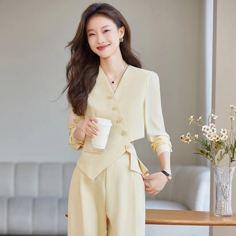 Two Piece Sets Womens Outifits Professional Business Formal Pants Suit Office Ladies Work Wear Long Sleeve Blazer and Skirts 240823