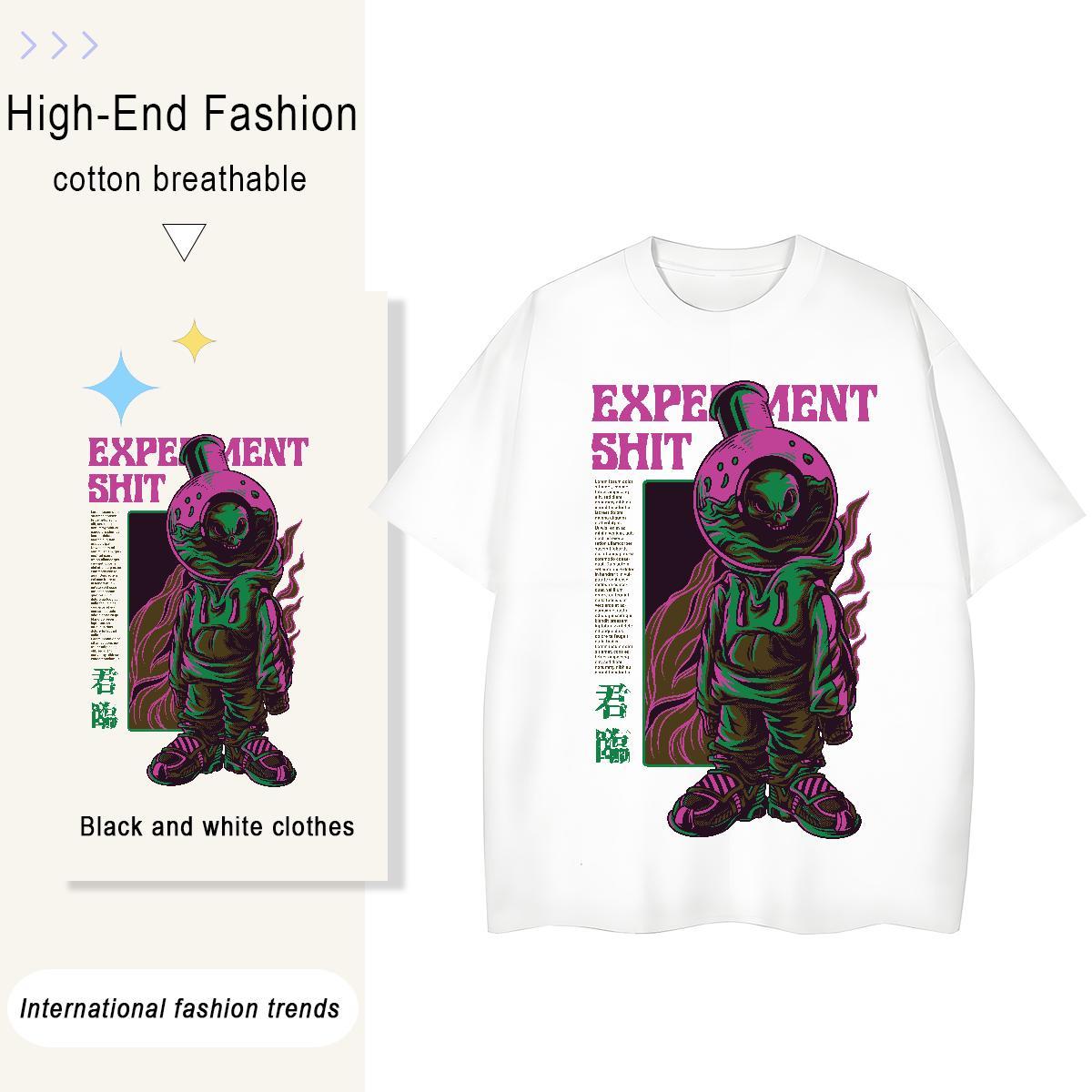 Lady Lady T shirt 230g Pure Cotton terror Daily Wear T-Shirts for Women Short Sleeve O-Neck Anime Oversized Polos