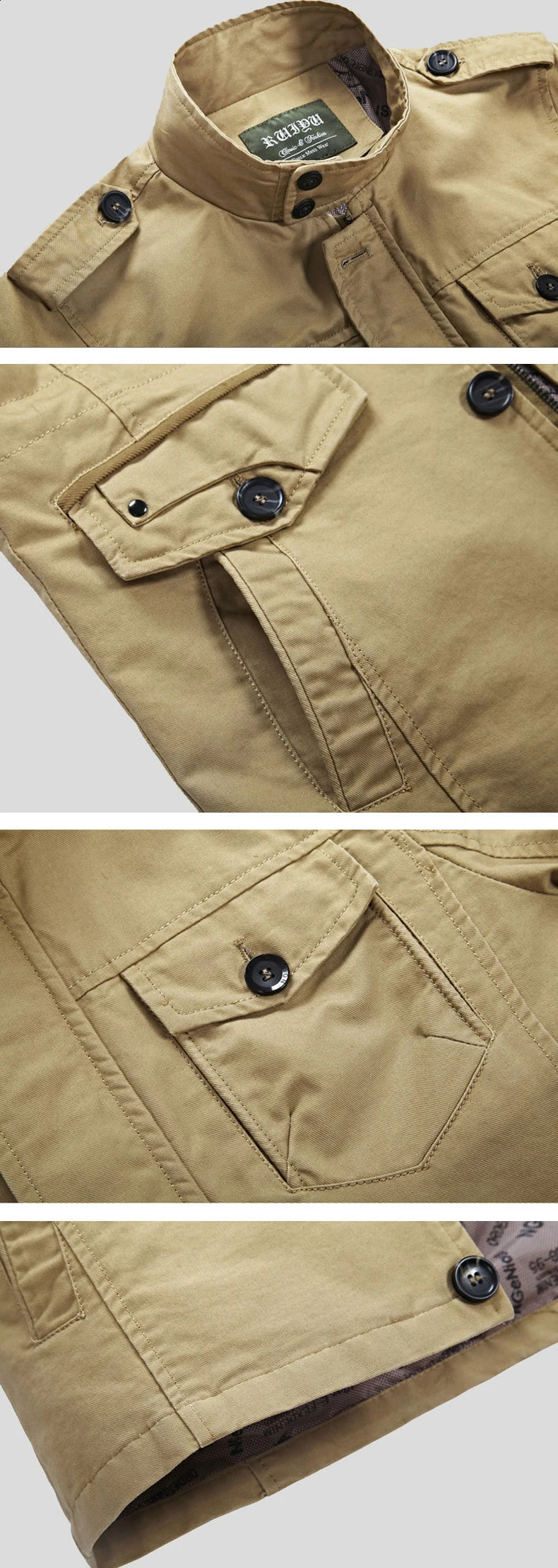 Fitshinling Fashion Buttons Poackets Windbreaker Fashion Elegant Slim Casual Mens Jacket Male Trench Coat Clothing Outerwear 240822