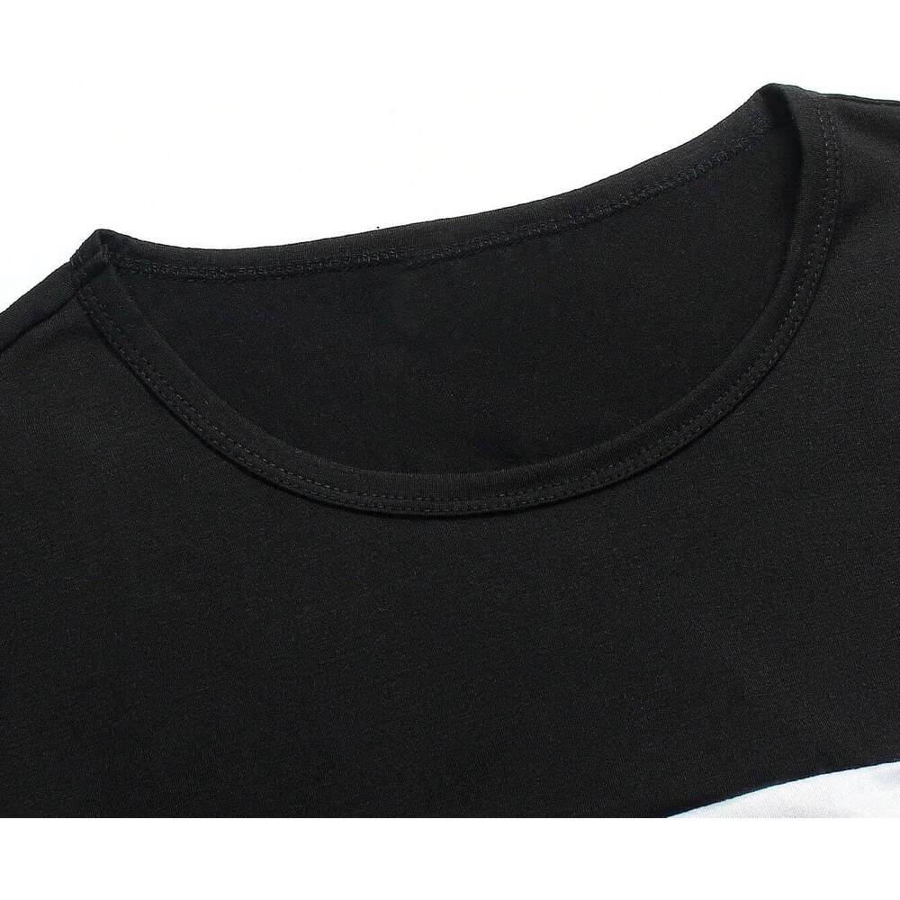 Long Sleeve Shirts for Men sweatshirt Mens Color Block T Shirt Long Sleeve Round Neck Casual Tee Tops T shirt Tee Streetwear Casual tops clothes