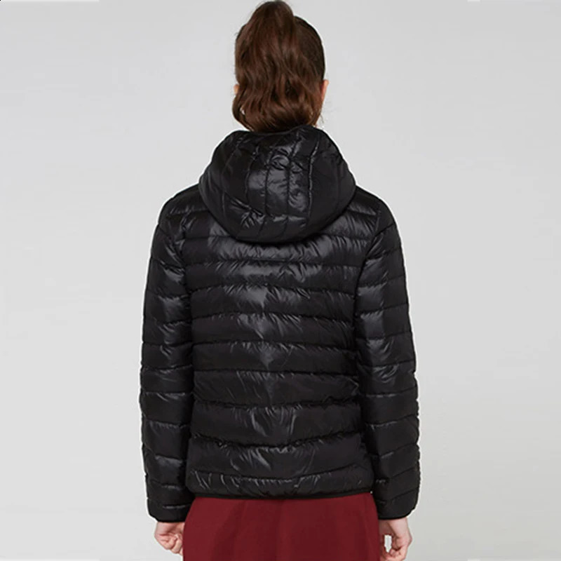 90% ultra light plus size thin down jacket for women autumn and winter ultrathin short hooded warm white duck w240824