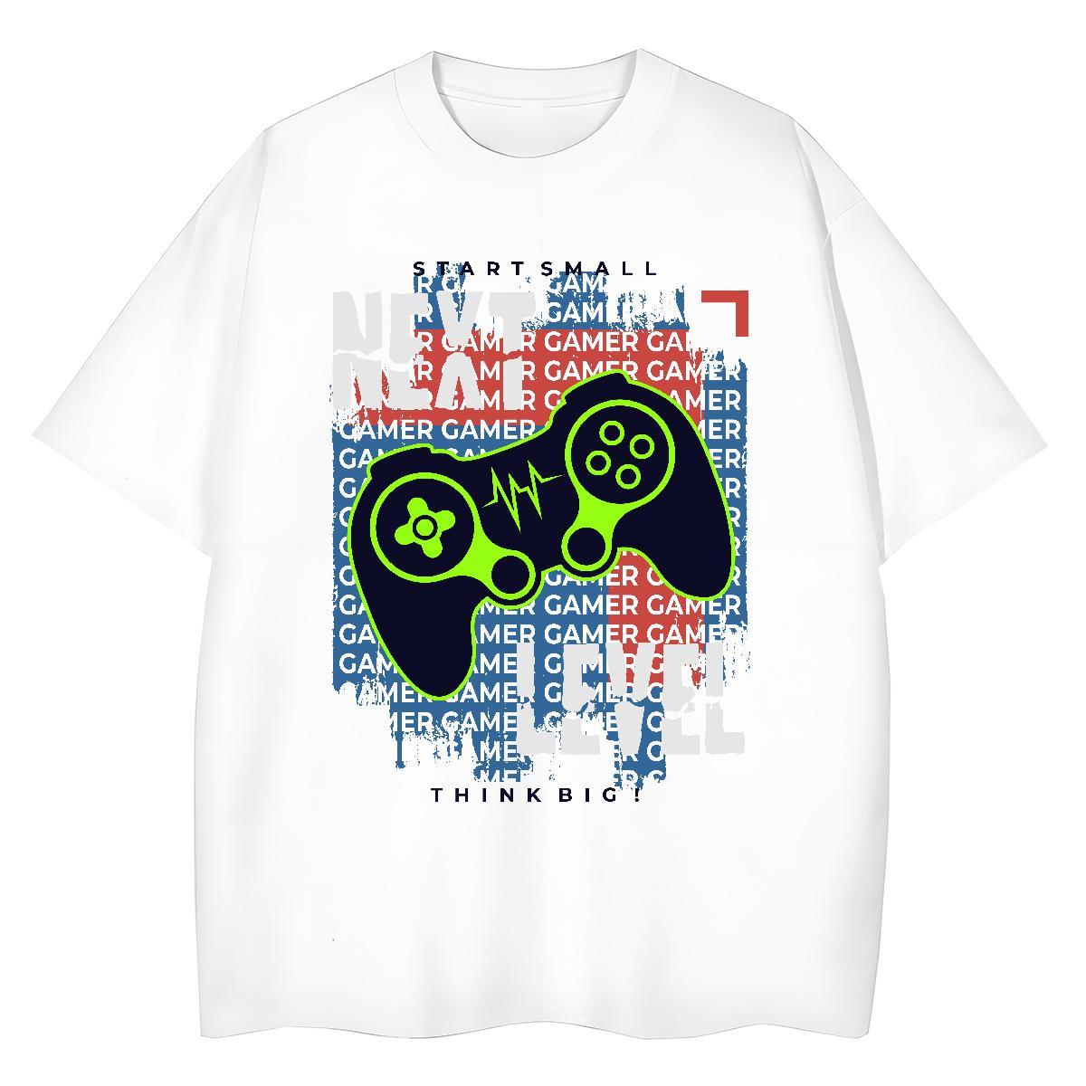 5A Unisex Tshirts 230g 100% Cotton game Summer Casual T Shirt For Woman Short sleeve Soft Black White Top Tees
