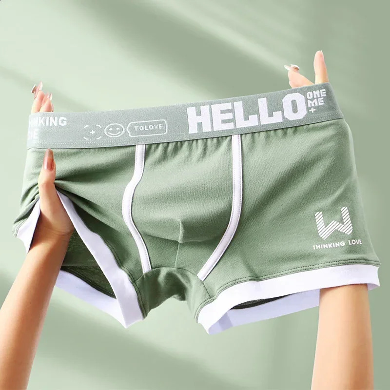 4 pieces of mens underwear elastic boxing breathable backbone comfortable solid shorts 240822