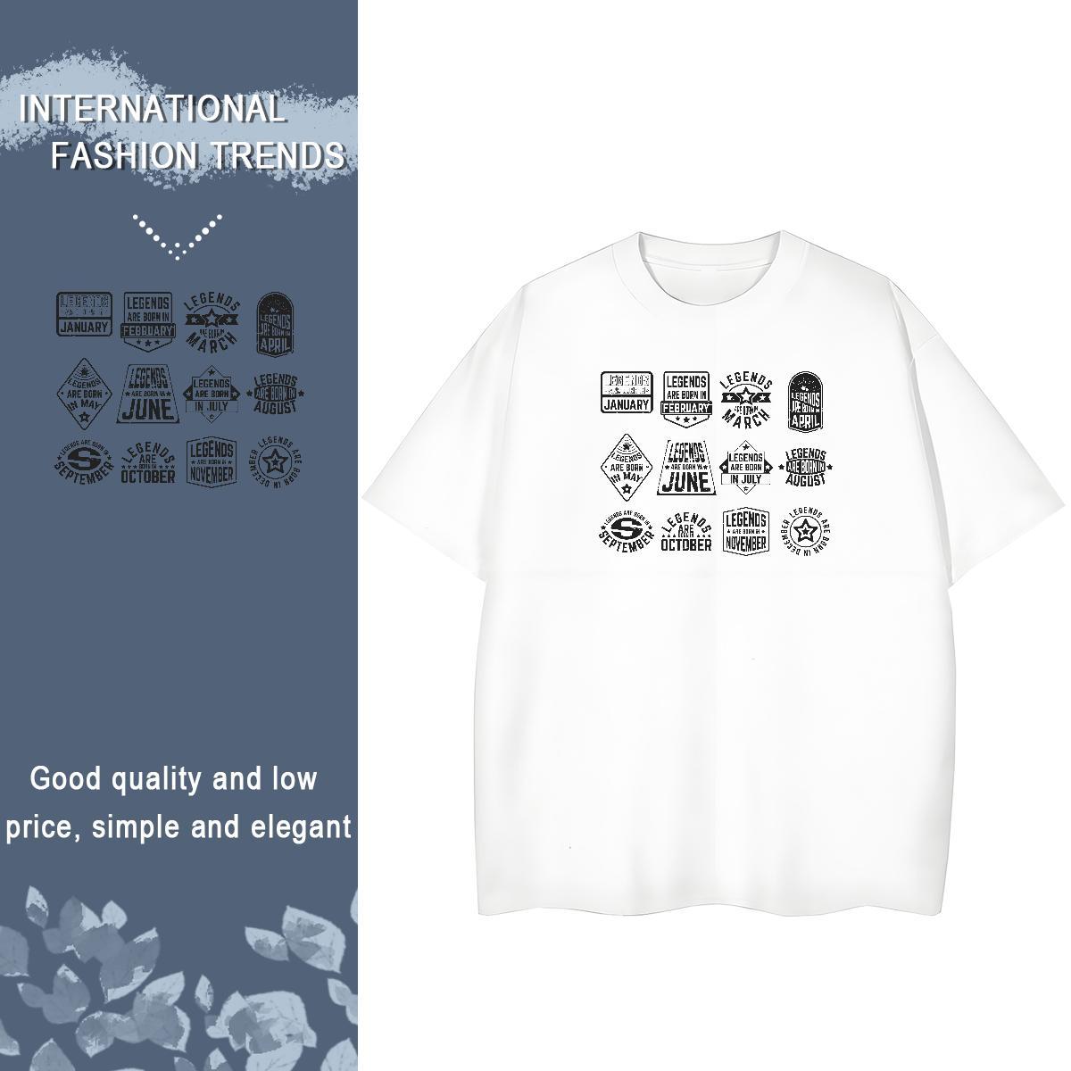 Nice Womens Tshirts 100% Cotton 230g letter Street Wear T Shirts Women Short sleeve Soft DIY Anime Tops