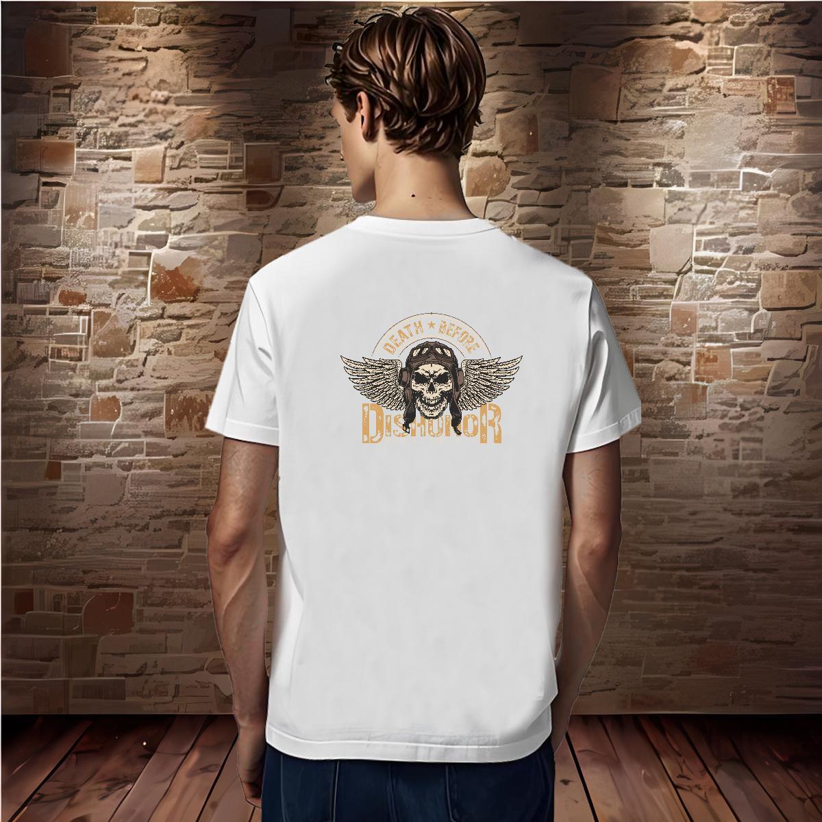 Comfortable T Shirts Men 100% Cotton 230g skull Beach Plus Size Cartoon Breathable Mens Tshirts Classic Tops