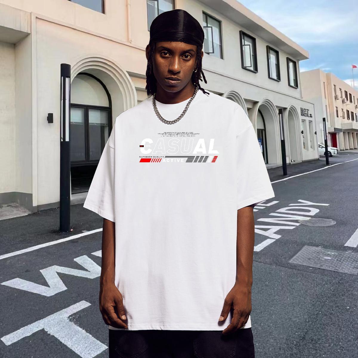 Cool Design T Shirt For Man 230g Cotton letter Sport Custom Cartoon Breathable Soft Men Tees Casual New Tees Shirts