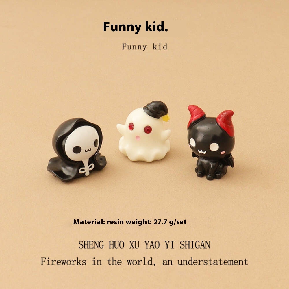 Adorable Ins Mini Halloween Ornaments - Unique Ghost-themed Table Top Decoration Kits