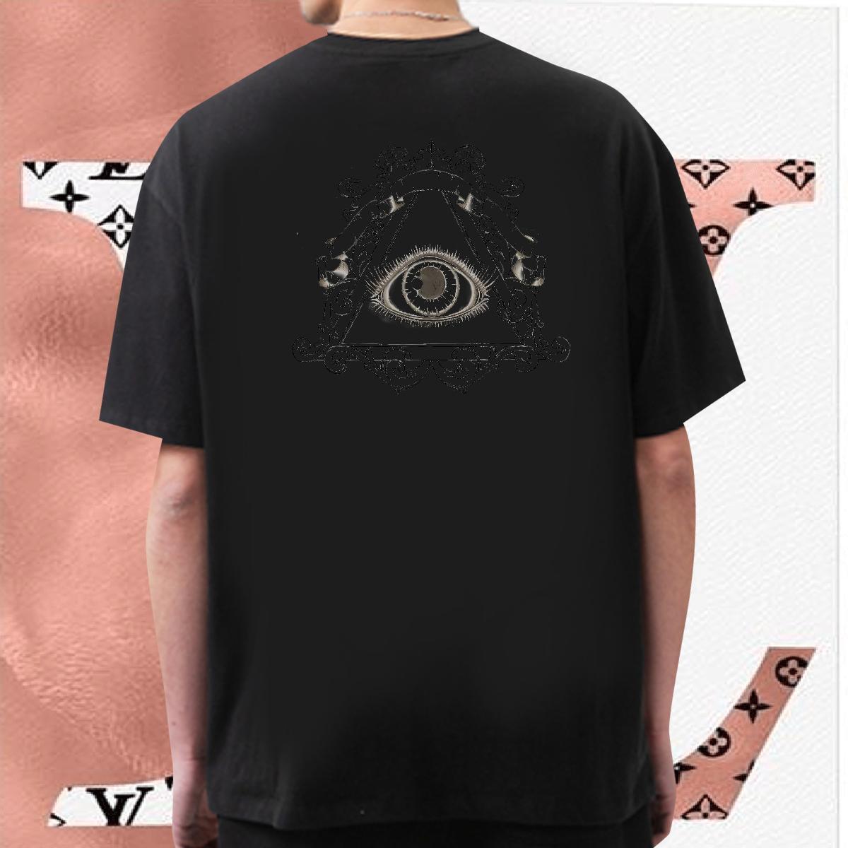 Free Shipping T-Shirts for Men 230g Cotton eye of the devil Summer Casual DIY Logo Oversized Short Sleeve Soft Men Tops Tees Factory Direct Tee Shirt