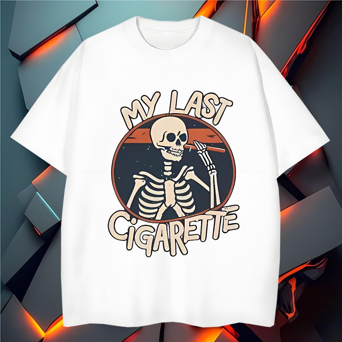 Loose T Shirts Men 230g Cotton skull Sports Casual DIY Anime Breathable Short Sleeve Couples T Shirts Classic Casual Tshirts