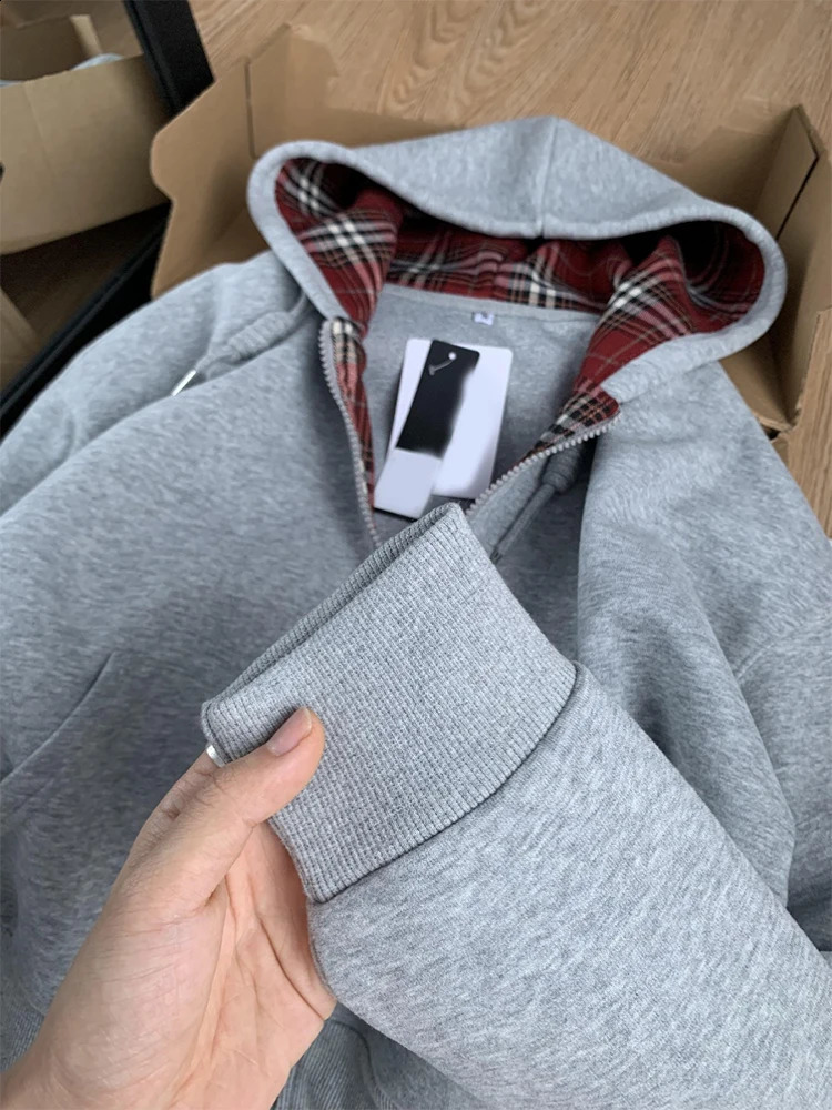 Women Grey Long Sleeve Hoodies Sweatshirt Streetwear Aesthetic 90s Vintage Harajuku Korean Y2k Fashion Sweatshirt 2000s Clothes 240822