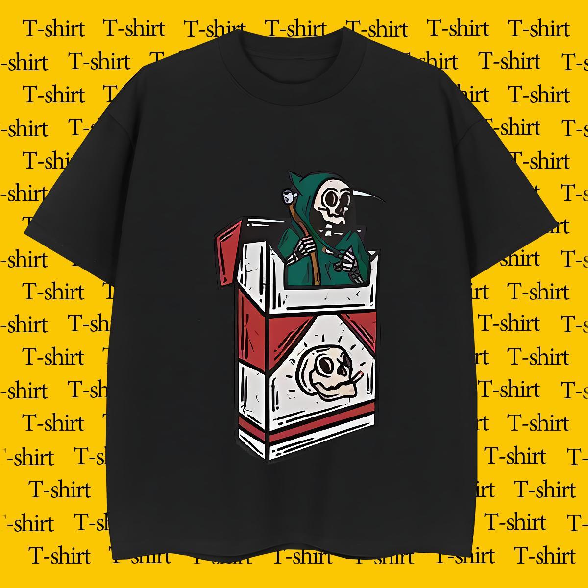 Brand Mens T Shirts 230g 100% Cotton skull Street Oversized 3XL 4XL Crew Neck Breathable Mens Tshirts New Clothings