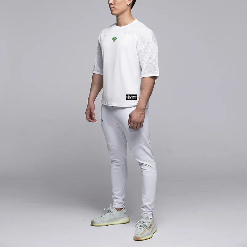 Mens summer quick drying mesh breathable casual short sleeved oversized Tshirt fitness clothing sports running w240824