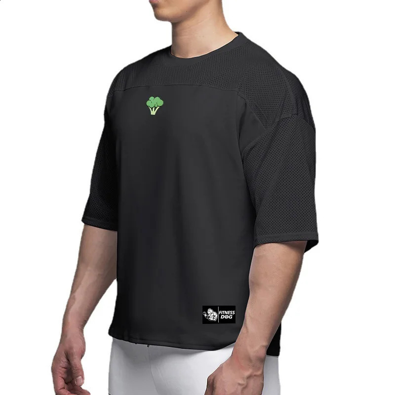 Mens summer quick drying mesh breathable casual short sleeved oversized Tshirt fitness clothing sports running w240824