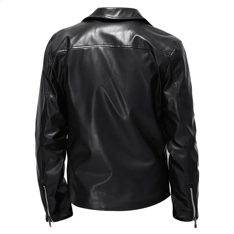 Spring Autumn Fashion Men Streetwear Black PU Leather Jacket Mens Zipper Hip Hop Coat Male Motorcycle Faux Leather Jackets 240822