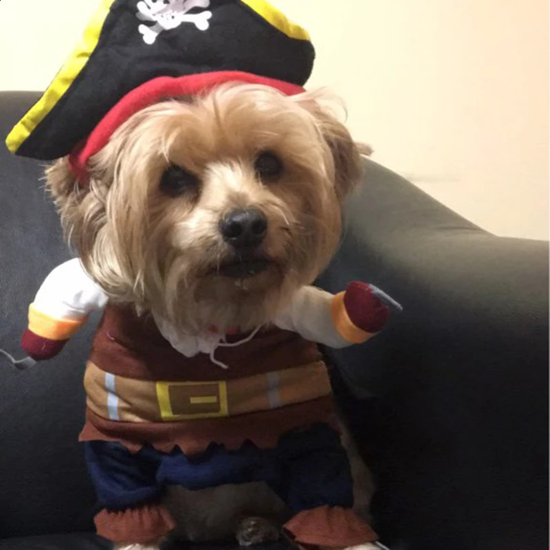 Funny Halloween Pet Dog Costumes Pirate Suit Cosplay Clothes For Small Medium Dogs Cats Chihuahua Puppy Clothing Pet Products 240823