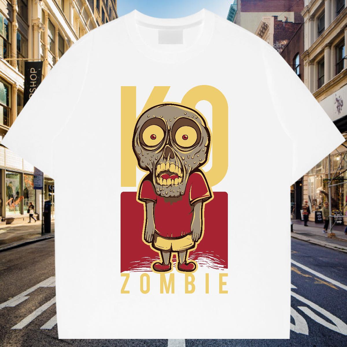 Wholesale Men T Shirts 230g Pure Cotton skull Hip Hop Street Custom Cartoon Breathable Crew Neck Couples T Shirts New Arrival Wear