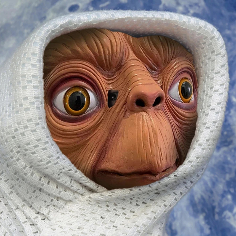 E. T. Alien Mask Cosplay UFO Latex Mask Halloween Full Head Costume Props Carnival Dance Party Fancy Dress Horror Head Cover 240830