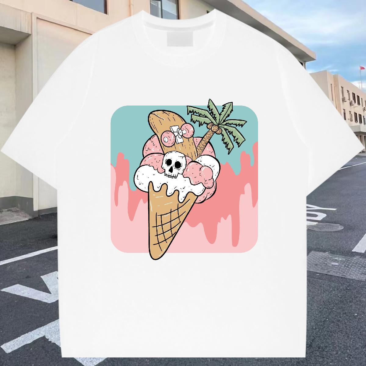 Brand T-Shirts 230g Pure Cotton Halloween Street Casual Custom Big Size O-Neck Short Sleeve Tshirt for Man Woman 2024 New Top Tees