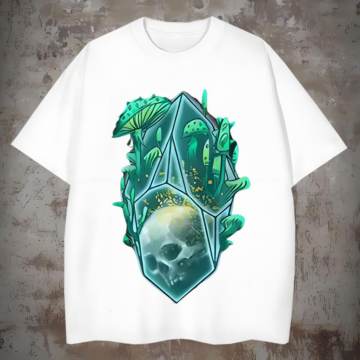 Wholesale T shirt 100% Cotton 230g skull Anime Printing Street DIY Printed Crew Neck Men Tees 2024 DIY Tops Shirt
