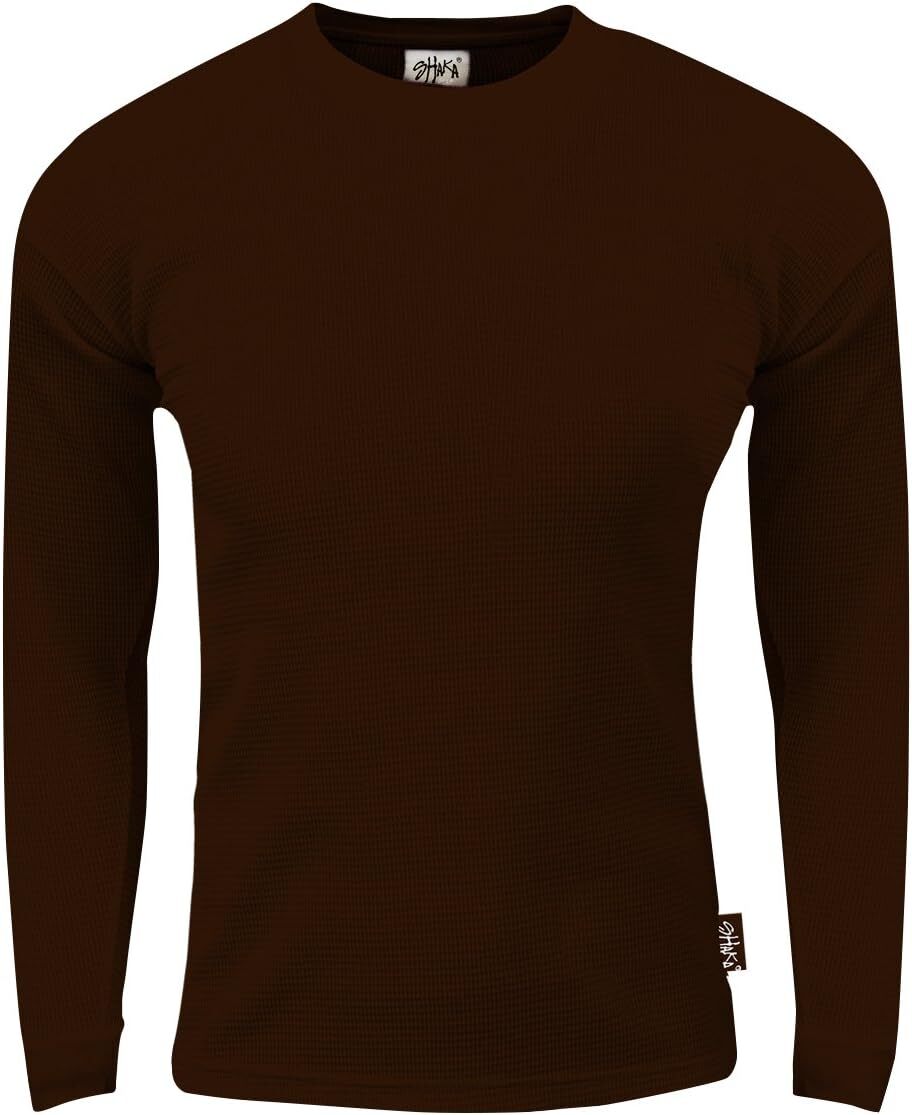 Long Sleeve Shirts for Men sweatshirt Mens Knitted Sweater Hoodie - Thick Waffle Warm T-shirt Long Sleeve Round Neck Knitted