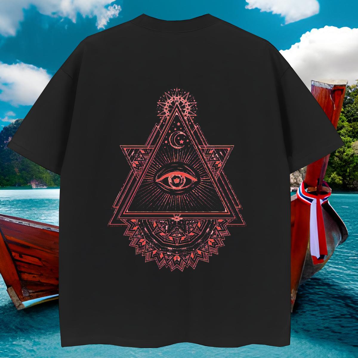 Soft T shirt 100% Cotton 230g eye of the devil Anime Printing Street Custom Anime Round Neck Short Sleeve Mens Tshirts DIY Customized Tees Shirts