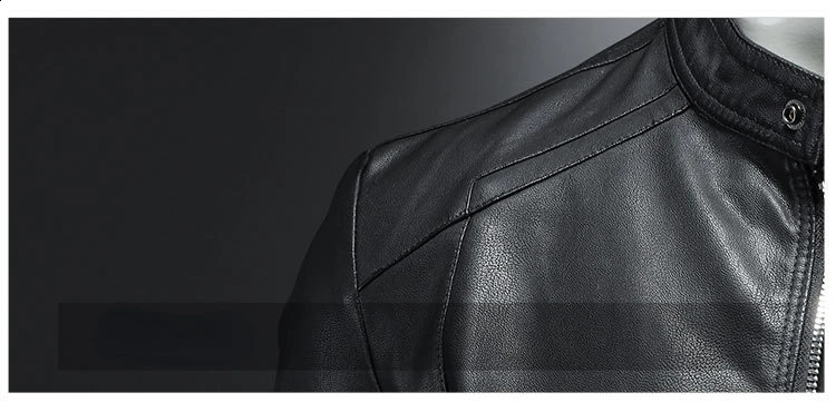 Spring Mens Leather Jacket Fashion Stand Collar Slim Pu Leather Jacket Causal Plush Thick Motorcycle Leather Jacket Coats 5XL 240822