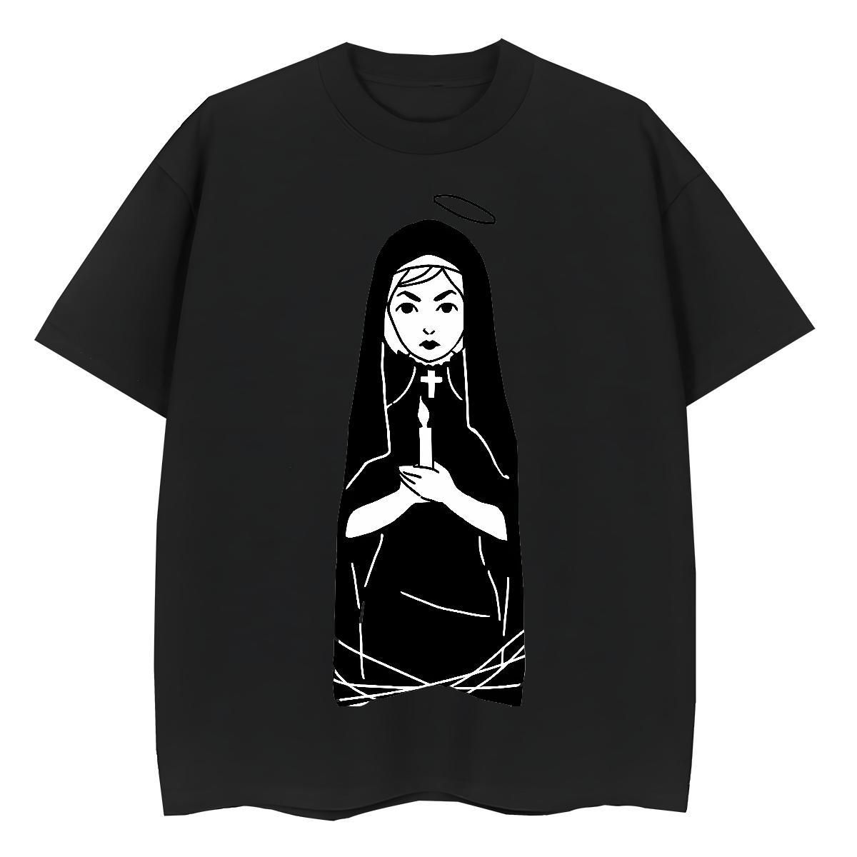 Unisex Lady T shirt 230g 100% Cotton nun Sports Casual Womens T Shirts Short sleeve Soft White Plus Size Tees Shirts