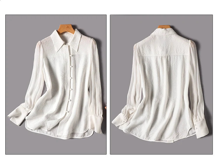 Satin Womens Shirts Solid Casual Blouses Polo-neck Silk Ladies Clothing Loose Long Sleeves Spring/Summer Tops 240823