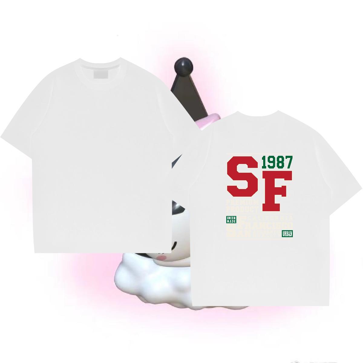 Soft Man T Shirts 230g Pure Cotton letter Beach Custom Anime Short Sleeve O-Neck Tshirt for Man Woman Brand Top Tees