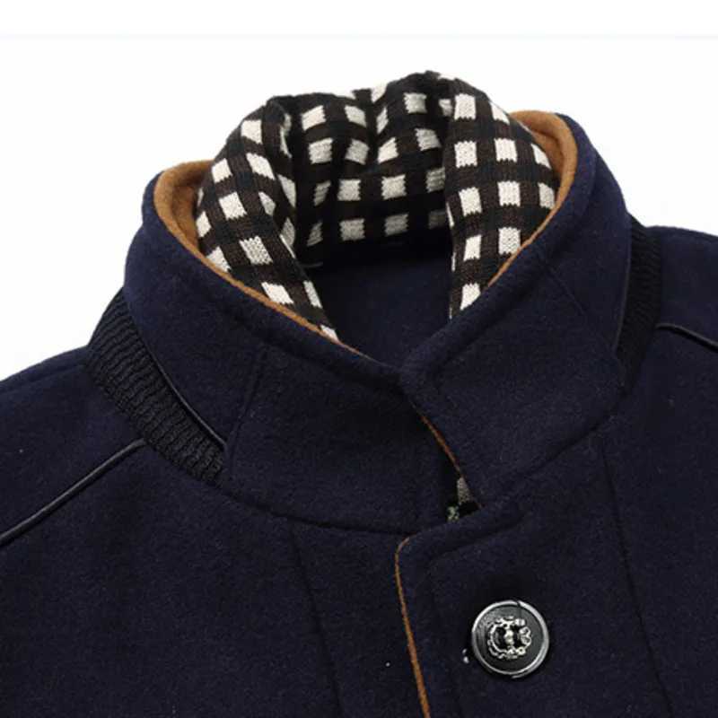 Fashion Mens Wool jacket Classic Double-Breasted Wool-Blend Peacoat Casual Woolen Windbreaker Coat for MaleXJ240822