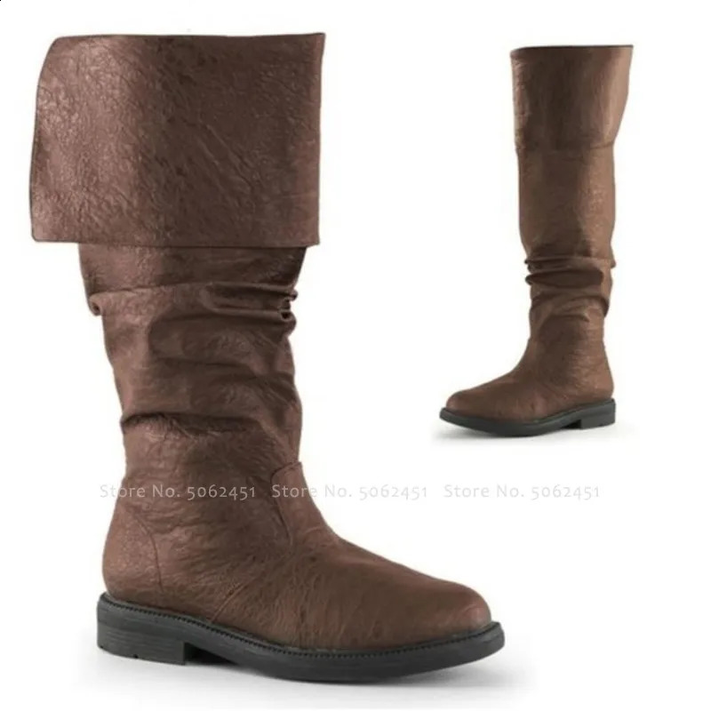 British style medieval retro mens knight role-playing PU leather short ankle boots carnival party womens Gothic executive lace uppers 240823
