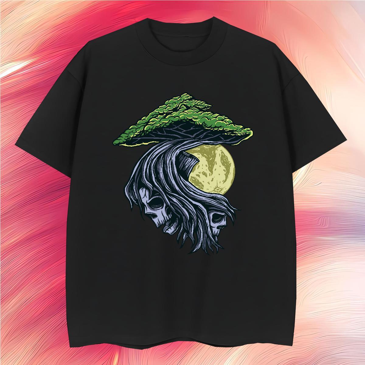 Wholesale T-Shirts 230g 100% Cotton skull Street Casual DIY O-Neck Short Sleeve Couples T Shirts Fashion Designer Clothes