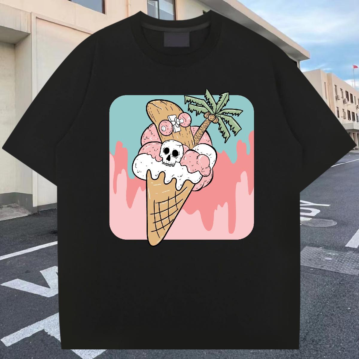 Brand T-Shirts 230g Pure Cotton Halloween Street Casual Custom Big Size O-Neck Short Sleeve Tshirt for Man Woman 2024 New Top Tees