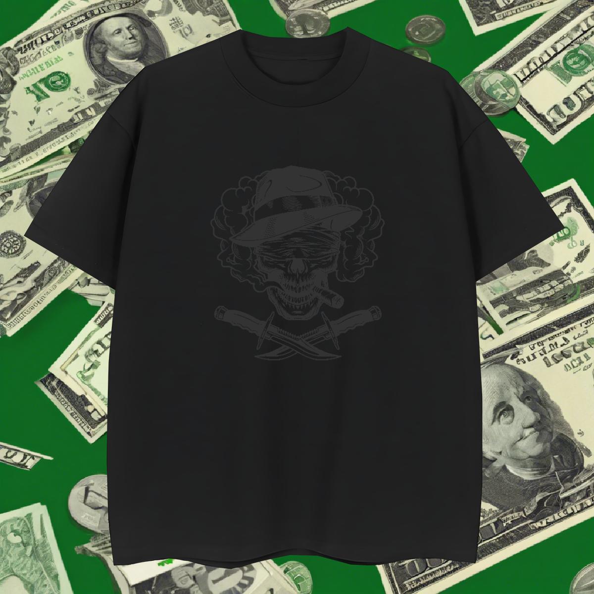 Cool Design T Shirt For Man 230g 100% Cotton skull Casual Beach Anime Print Pure Cotton Men Tops Tees DIY Customized Wear