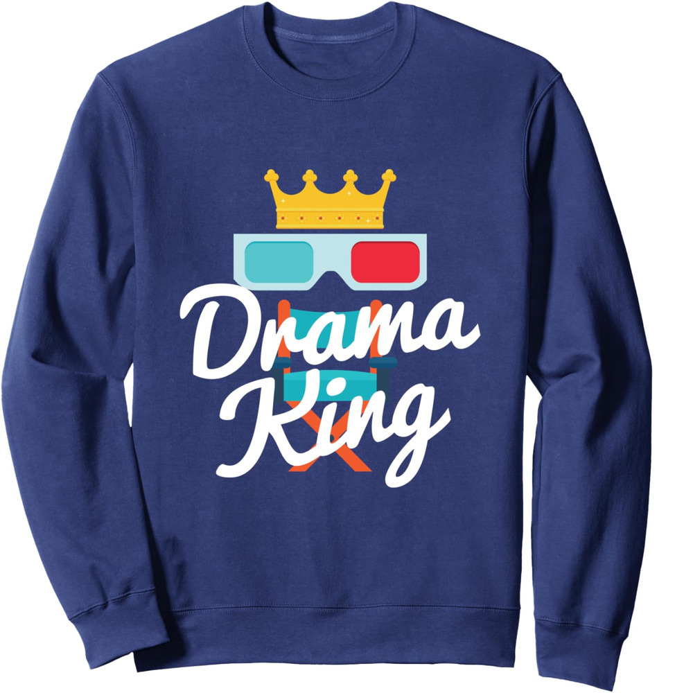 Long Sleeve Shirts for Men sweatshirt Funny Drama King Crown Theater Drama Lover Gift Sweatshirt T shirt Tee Streetwear Casual tops clothes