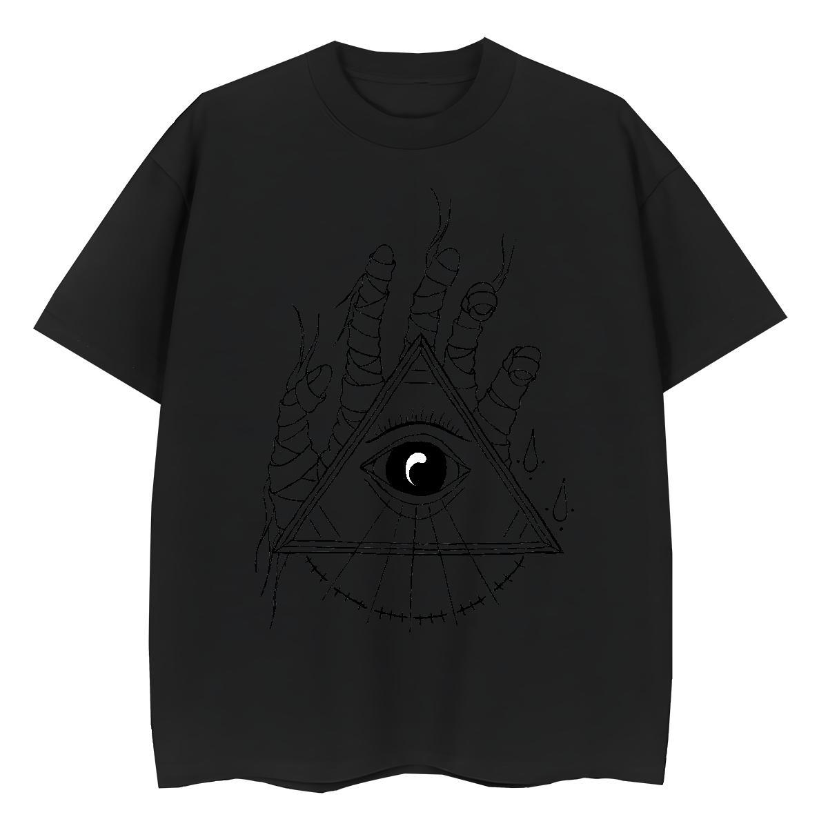 Wholesale T shirt 230g 100% Cotton eye of the devil Casual Beach Anime Breathable Crew Neck Men Tees Customized Clothes