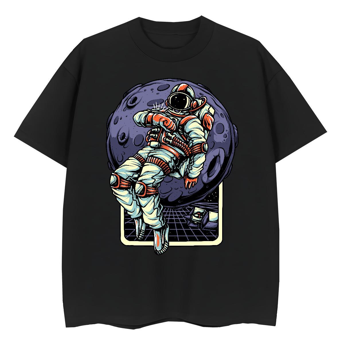 Comfortable Women Tshirts 230g Cotton cosmonaut Street Casual T-Shirts O Neck Short Sleeves Custom Print Plus Size Clothes