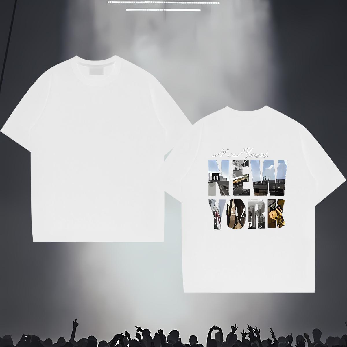Comfortable Mens T Shirts 100% Cotton 230g New York Hip Hop Street DIY Logo Oversized O-Neck Short Sleeve Men Tshirts Casual New Tees Shirts