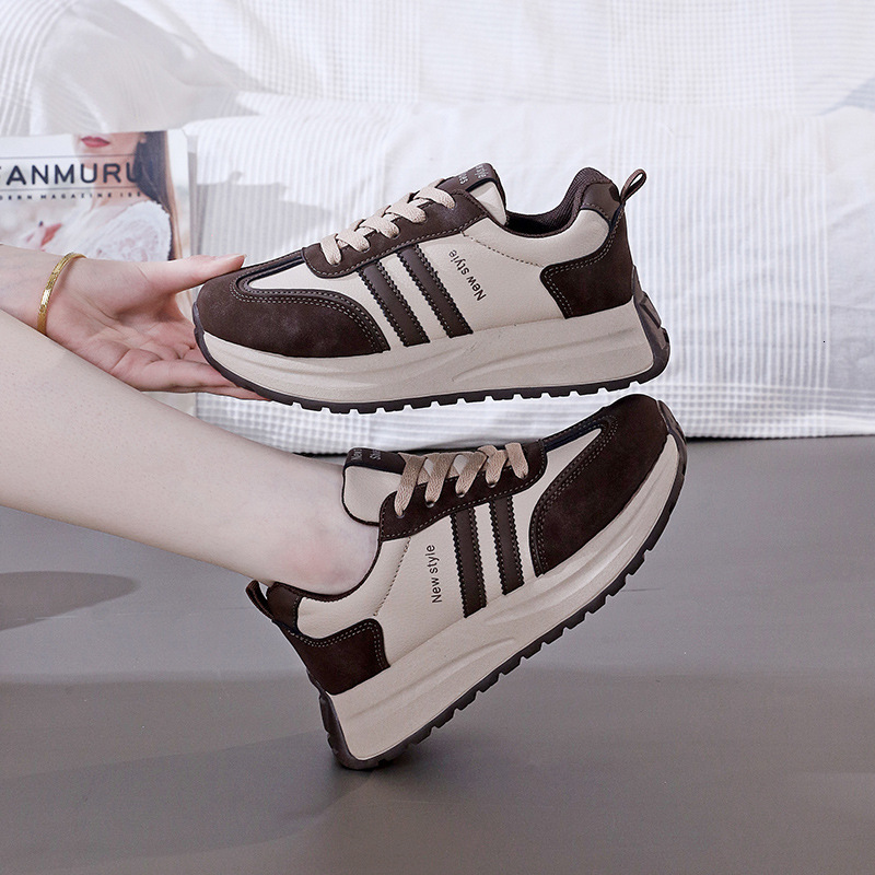 Ddmysports For Women New Autumn White Versatile Student Thick Soled Casual Board Shoes XX AR OUTDOOR