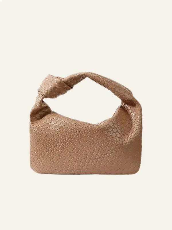 Summer Temperament Elegant Solid Color Knot n Handbag Fashion Pu Leather Casual Versatile Highquality Daily Commuting Bag 240826