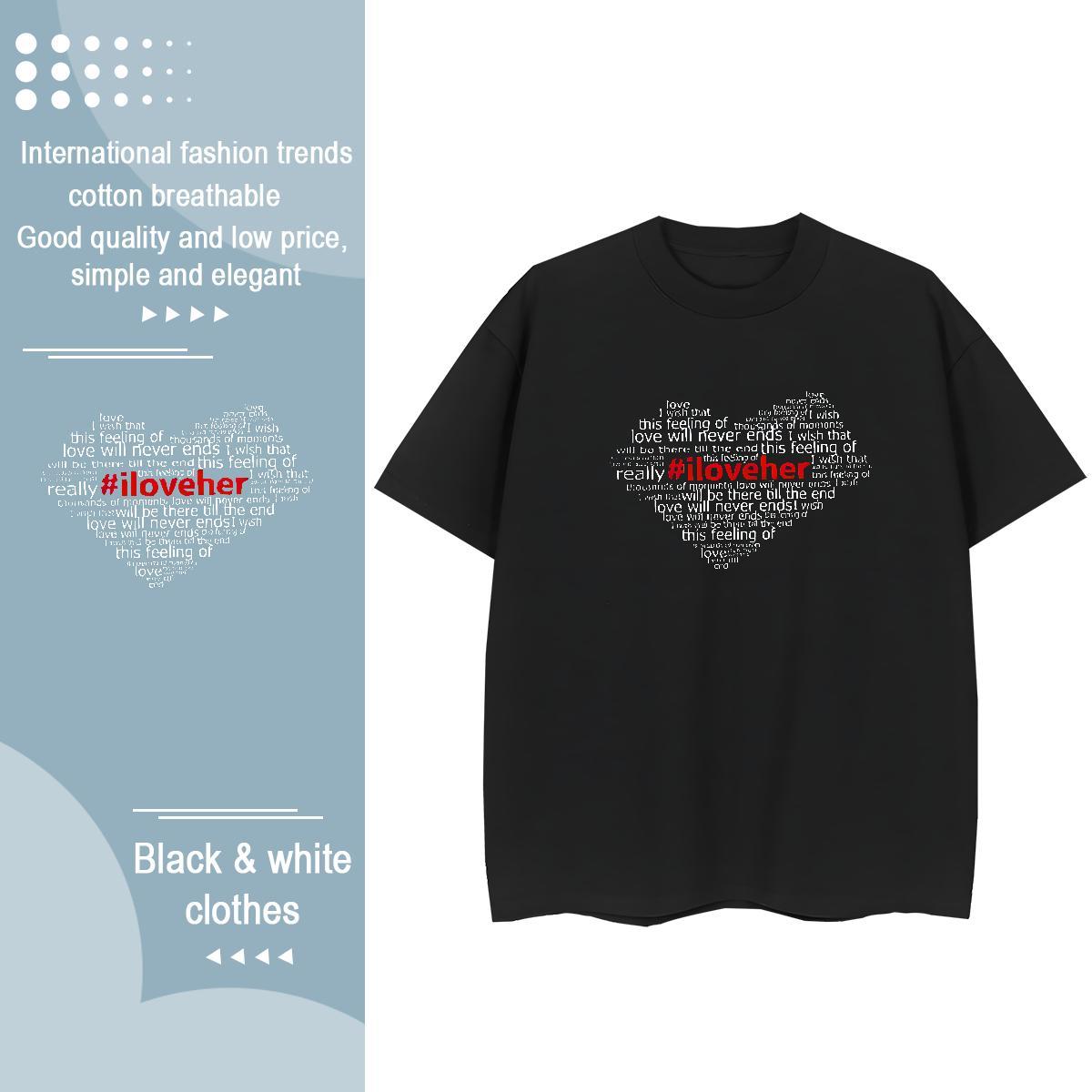 Female Womens Tshirts 230g 100% Cotton letter Street Wear T-Shirts for Women Crew Neck Breathable Custom Printed Tees Shirts