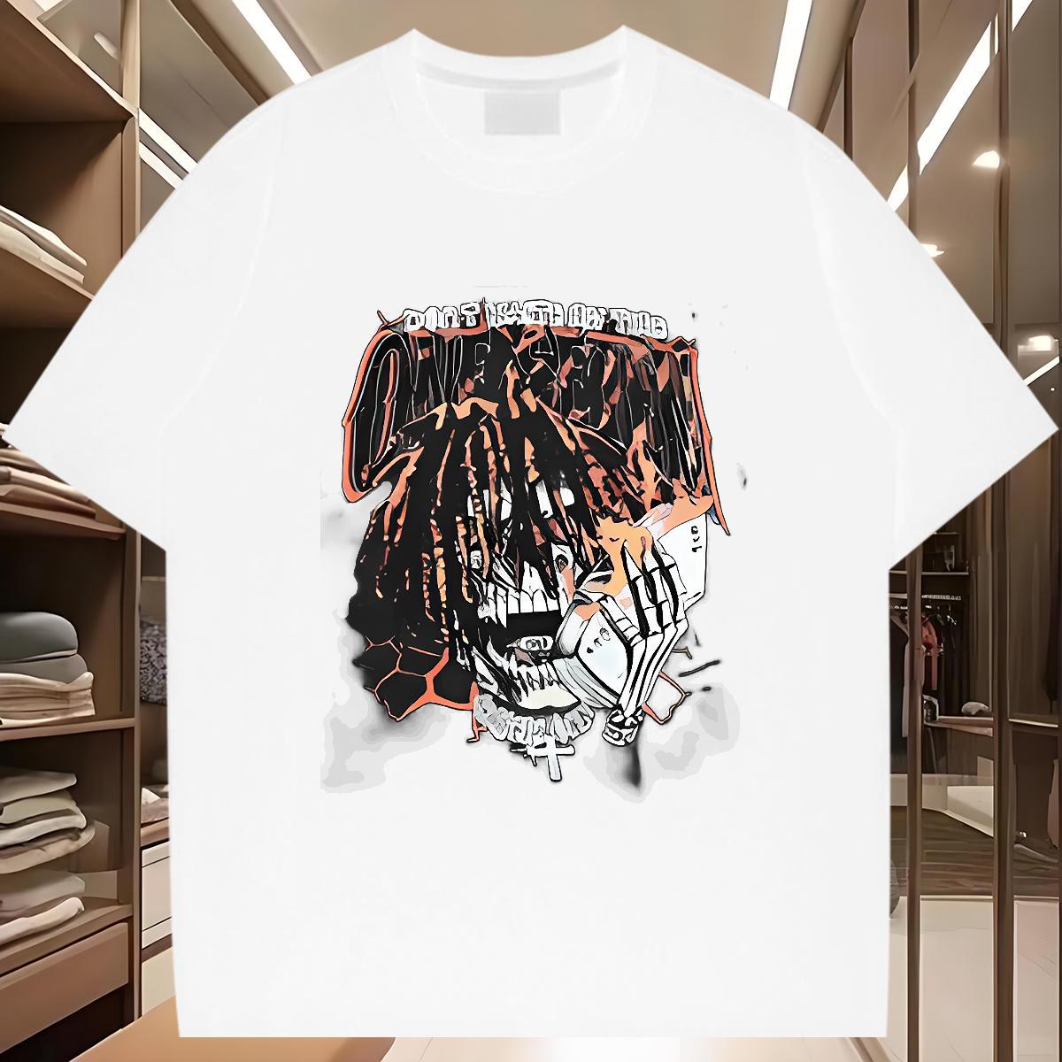 Designer Mens T Shirts 230g Cotton skull Hip Hop Customized Print O-Neck Short Sleeve Mens Tshirts Casual New Tops