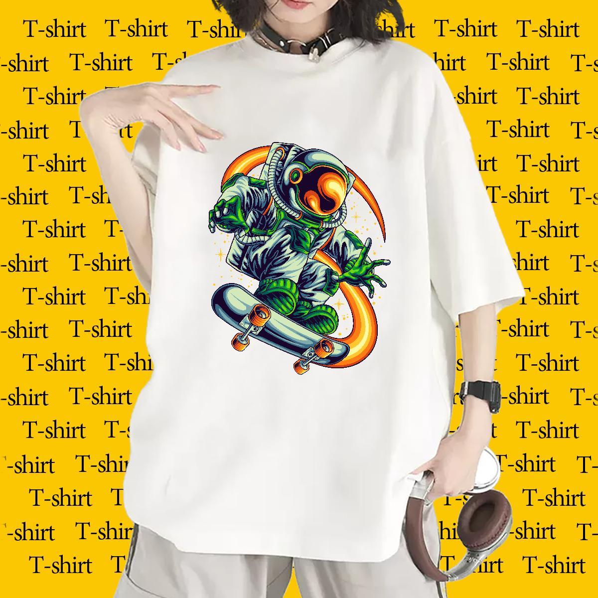 Loose fit Tshirt for Man Woman 230g Cotton universe Street Wear T Shirt For Woman Breathable Soft DIY Anime Printed Tee Shirt
