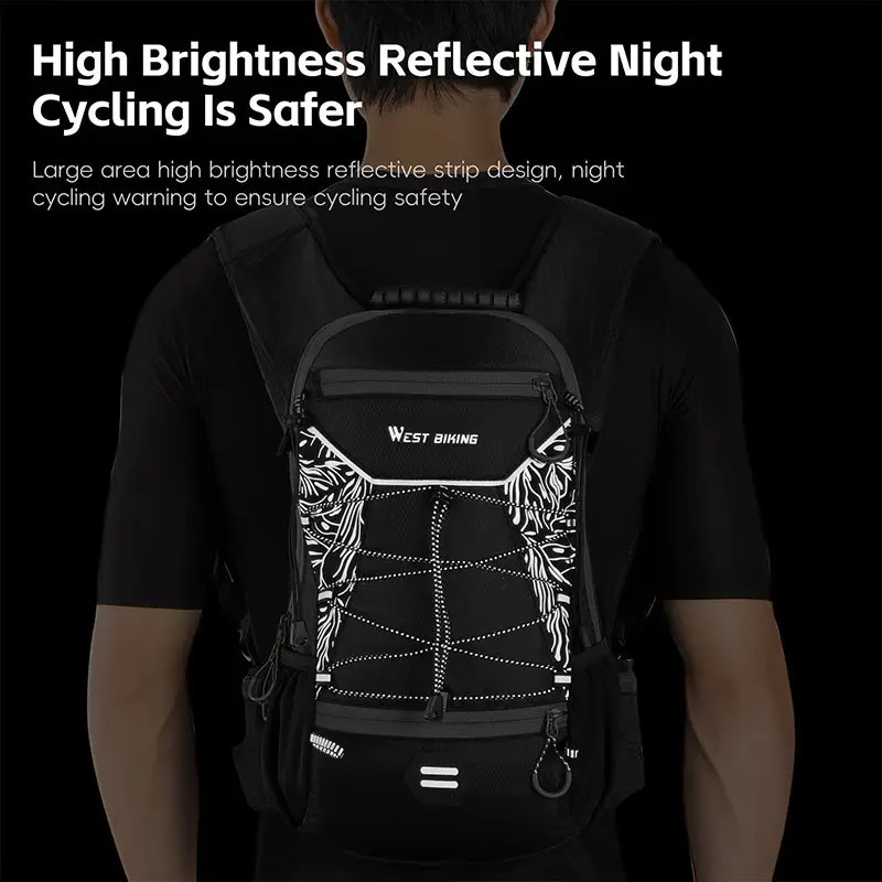 WEST BIKING 7L16L Bicycle Backpack Breathable Reflective Outdoor Climbing Hiking Moisturizing Helmet Storage Bag 240823