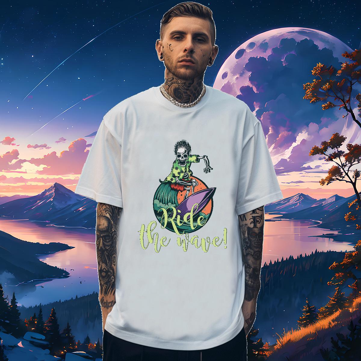 Designer T shirt 230g Pure Cotton skull Street DIY Printed Breathable Soft Couples T Shirts Wholesale Wear