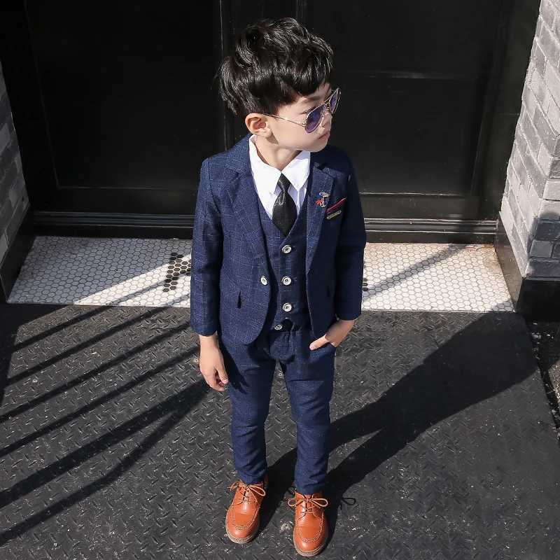Baby Boys Wedding Party Dress Jacket Vest Pants Childrens Formal Set Baptist Dress Childrens Ceremony Set W240823