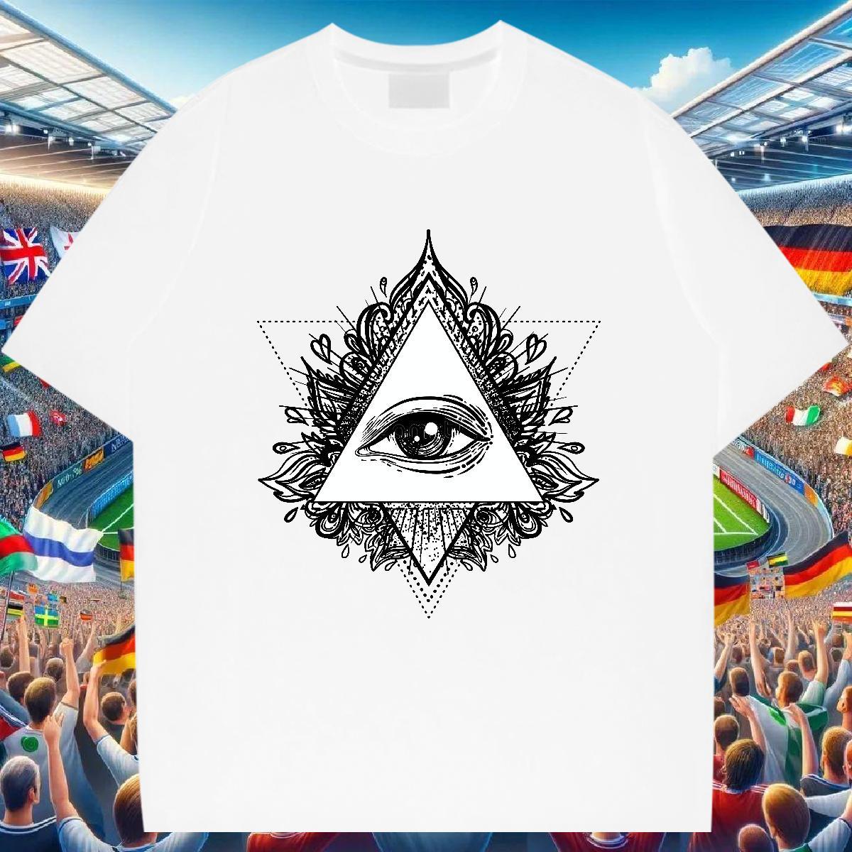 Cool Design Man T Shirts 230g 100% Cotton eye of the devil Hip Hop Black Oversized Breathable Men Clothes T-Shirt Custom Wear