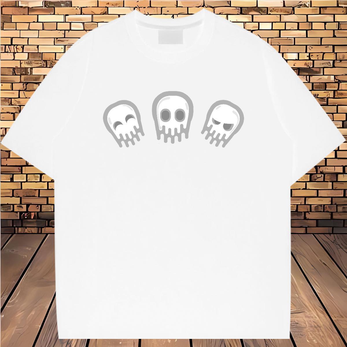 Loose Fit T Shirt For Man 230g 100% Cotton skull Hip Hop Oversized Breathable Soft Couples T Shirts DIY Wear